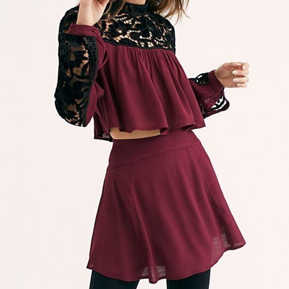 Free People Two Hearts Embroidered Set